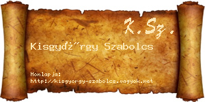 Kisgyörgy Szabolcs névjegykártya